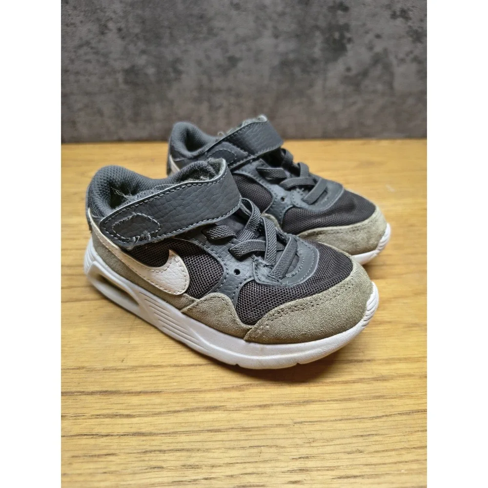 Nike Air Max SC Baby Sneaker Gray White Green Hook & Loop Size 8C CZ5361-001